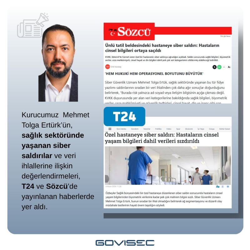 GOVISEC’in Sözcü ve T24 medya görünürlüğünü gösteren iletişim kreatifi