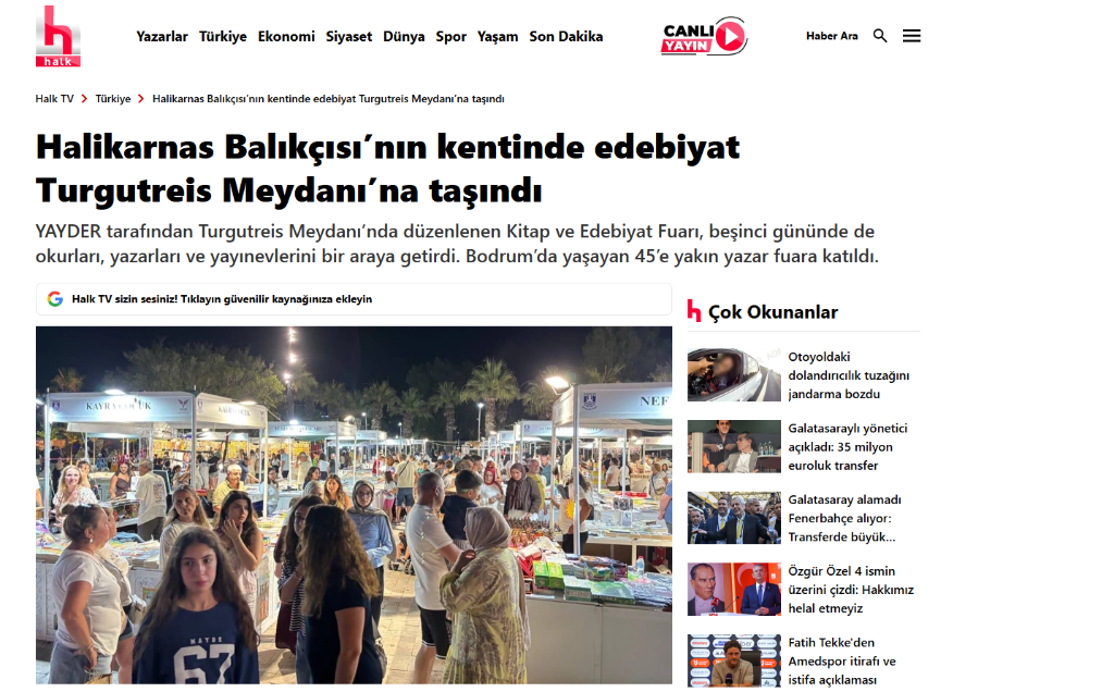 YAYDER Halk TV medya görünürlüğü